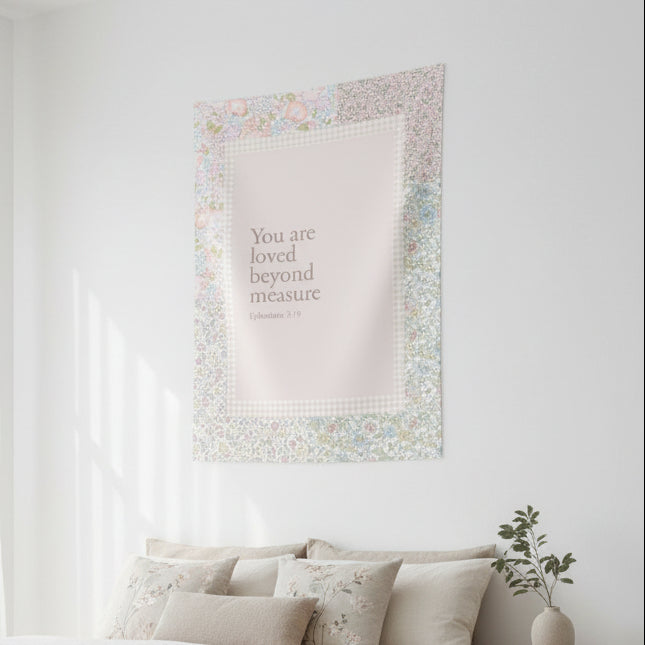 Loved Beyond Measure Patchwork Floral Tapestry