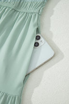 Aqua Tiered Maxi Dress