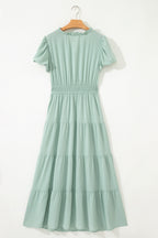 Aqua Tiered Maxi Dress