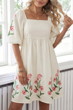 Clothed in Dignity Border-Floral Dress