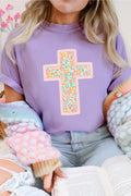 Floral Cross Faith Tee