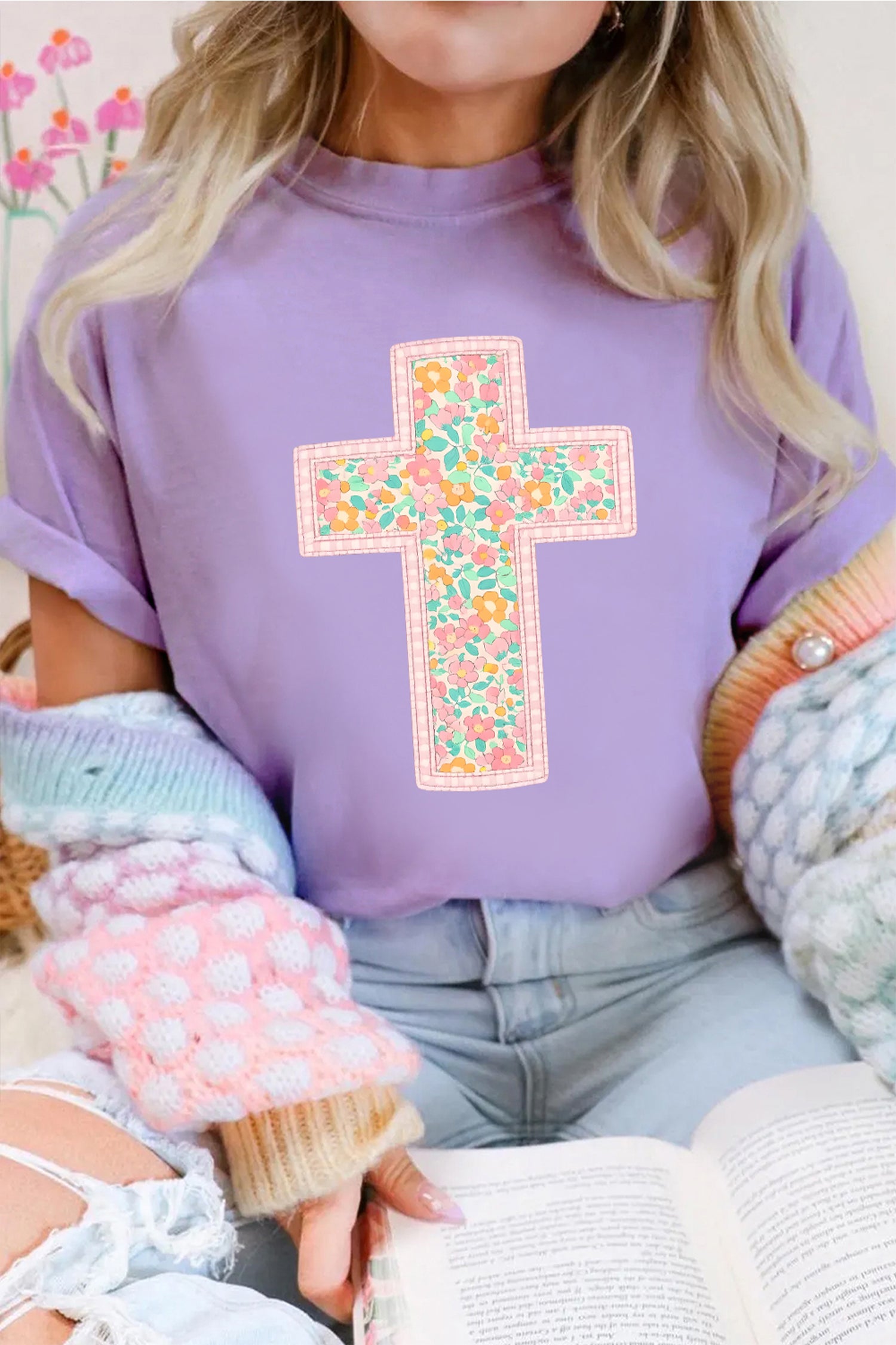 Floral Cross Faith Tee