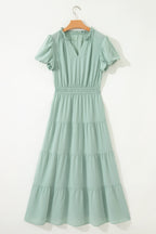 Aqua Tiered Maxi Dress