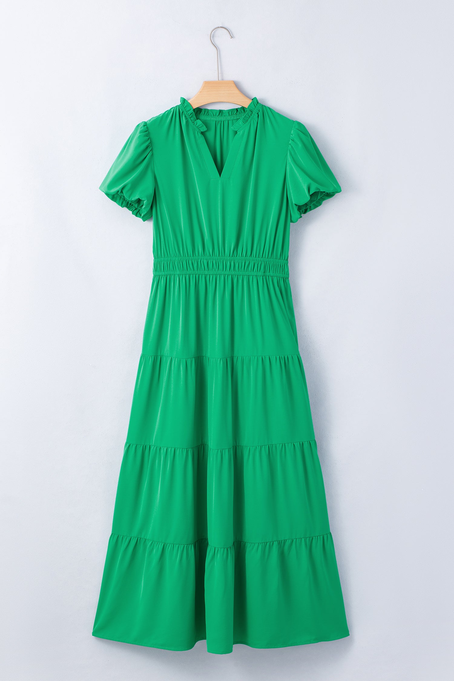 Bright Green Tiered Maxi Dress