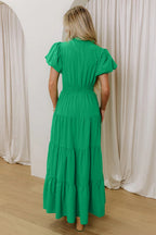Bright Green Tiered Maxi Dress