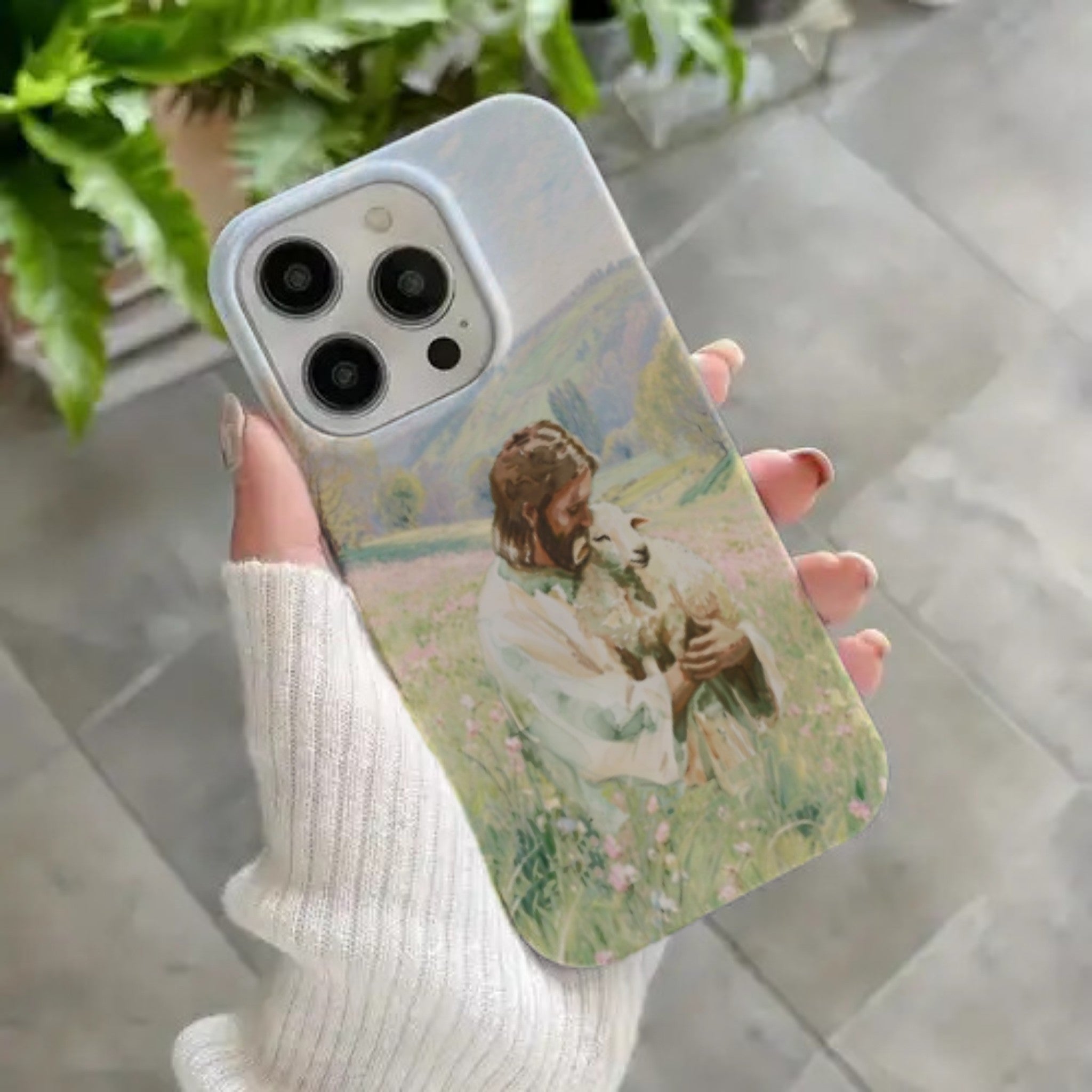 Held by the Shepherd™ | Jesus & Lamb Aesthetic Christian iPhone Case