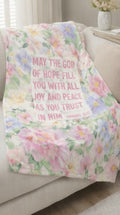 Romans 15:13 "God of Hope" Floral Fleece Blanket