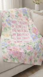 Romans 15:13 "God of Hope" Floral Fleece Blanket