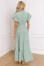 Aqua Tiered Maxi Dress