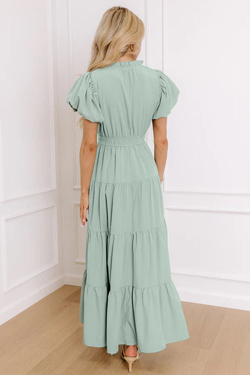 Aqua Tiered Maxi Dress