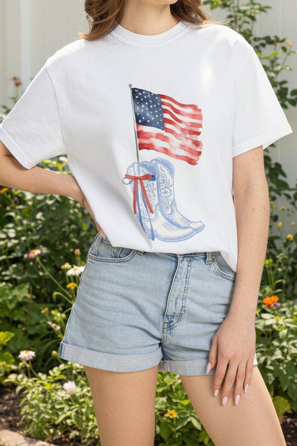 Freedom Found in Him Patriotic Tee