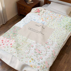 Psalm 34:4 Vintage Floral Patchwork Blanket – Heirloom Scripture Throw
