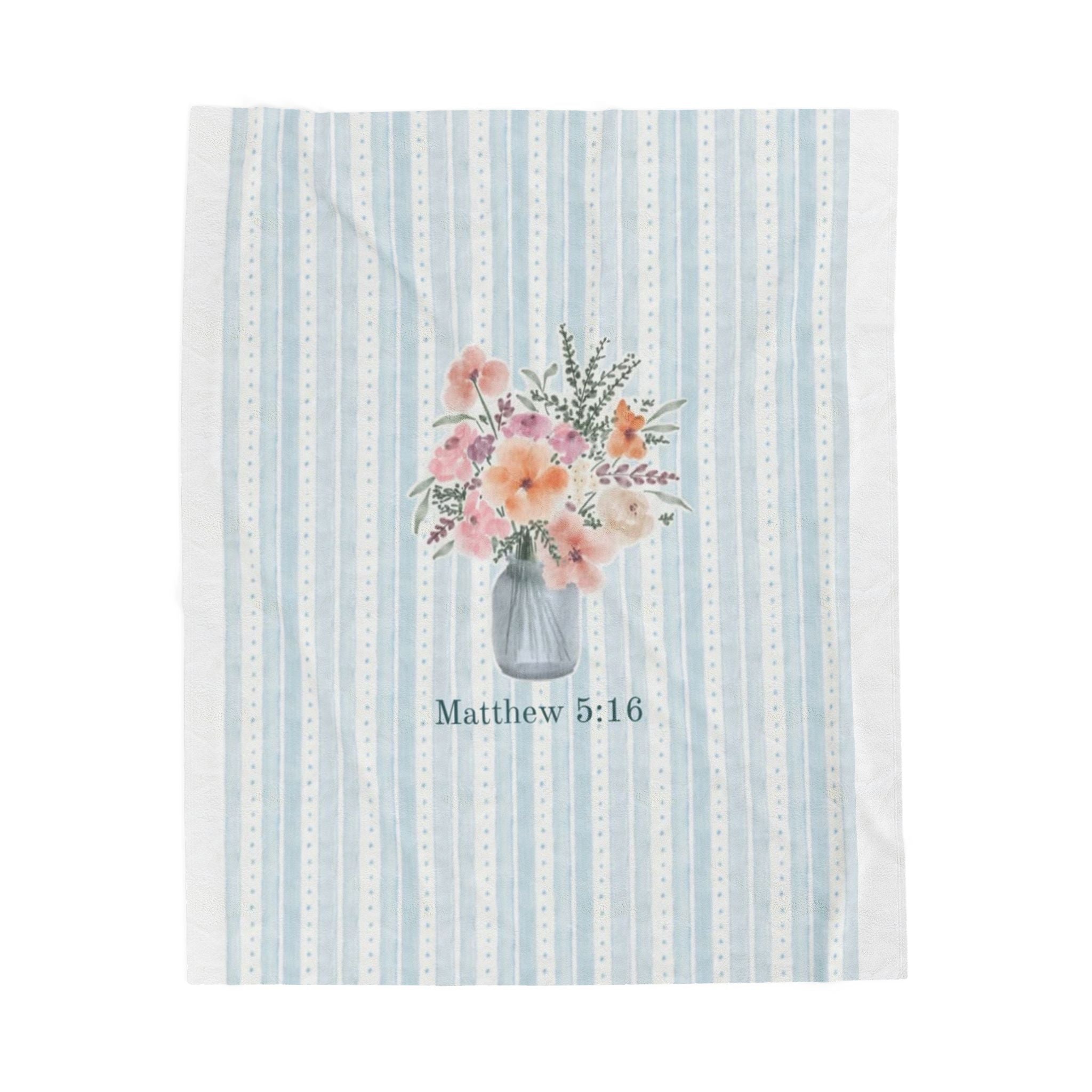 Let Your Light Bloom™ Matthew 5:16 Floral Faith Blanket