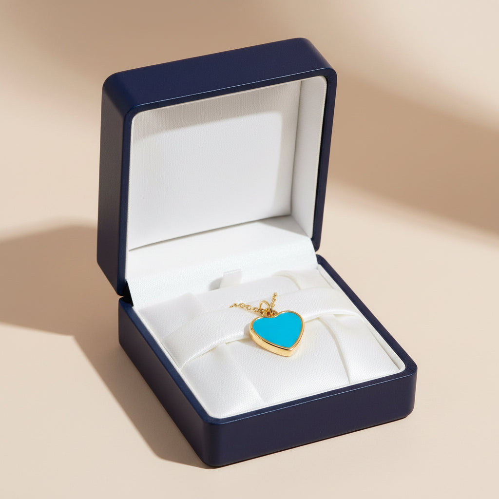 The Ocean of Grace Enamel Heart Pendant