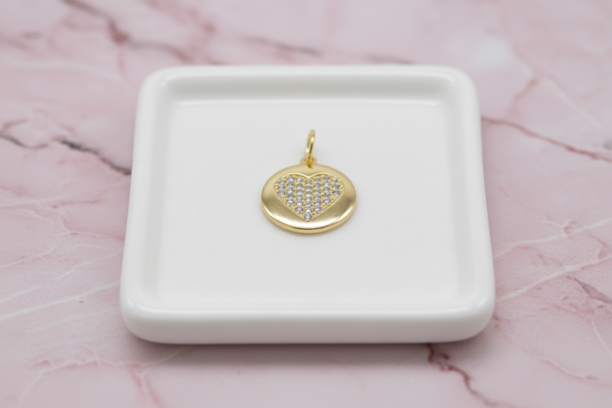 Guard Your Heart Pave Disc Pendant