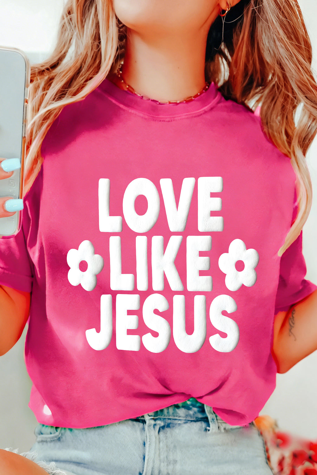 Love Like Jesus Flower Graphic Tee