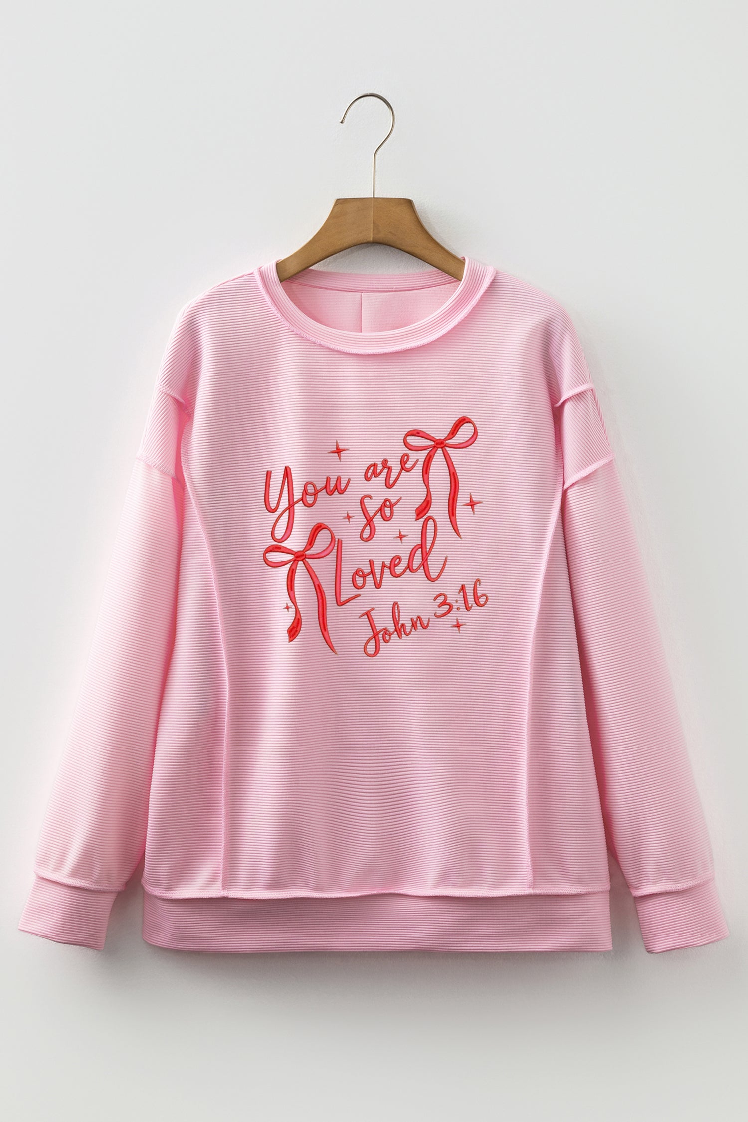 Eternal Love Ribbed Bow Sweatshirt