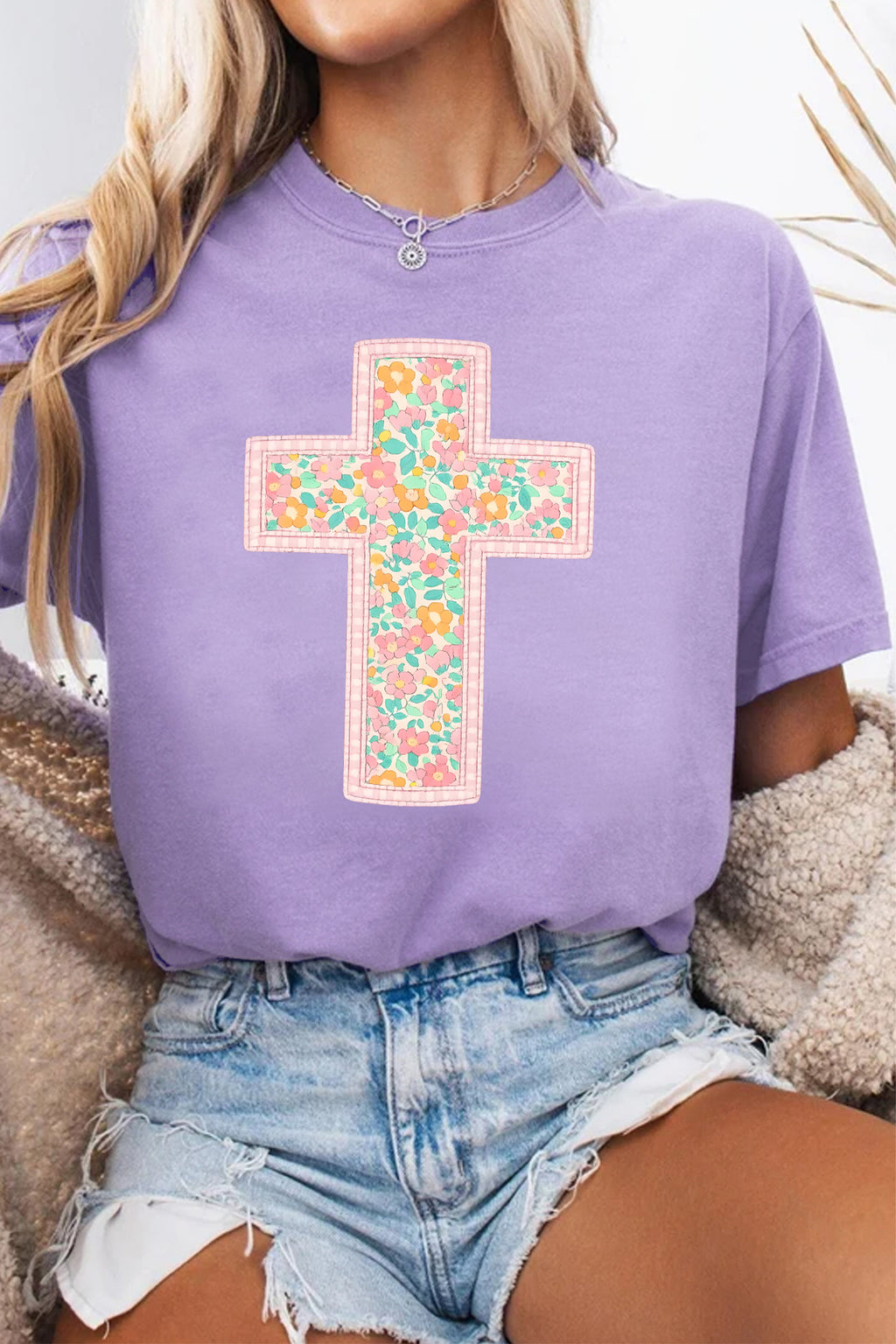 Floral Cross Faith Tee
