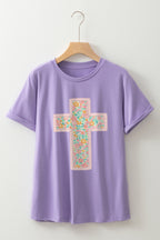 Floral Cross Faith Tee