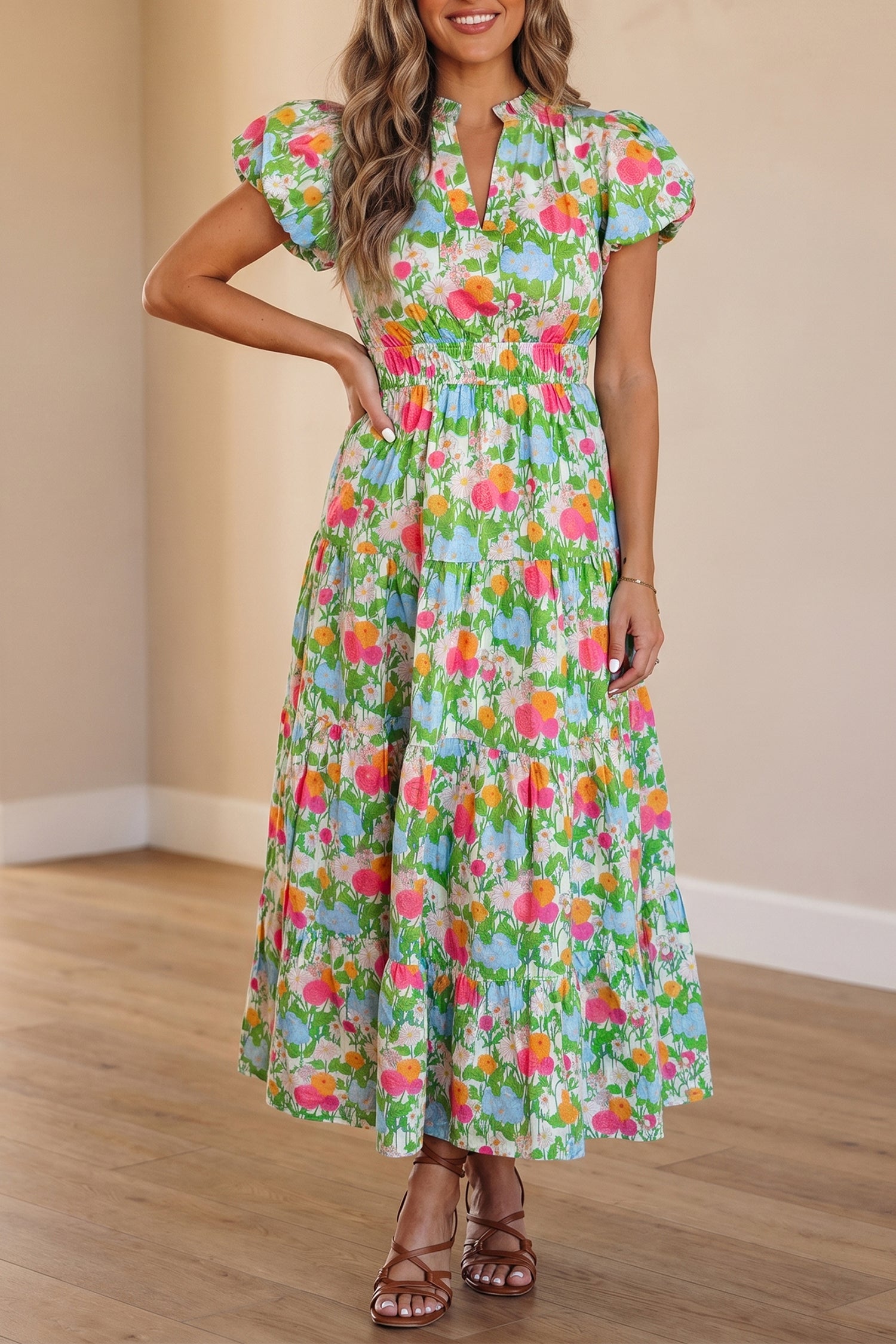 Joyful Spirit Tiered Floral Dress