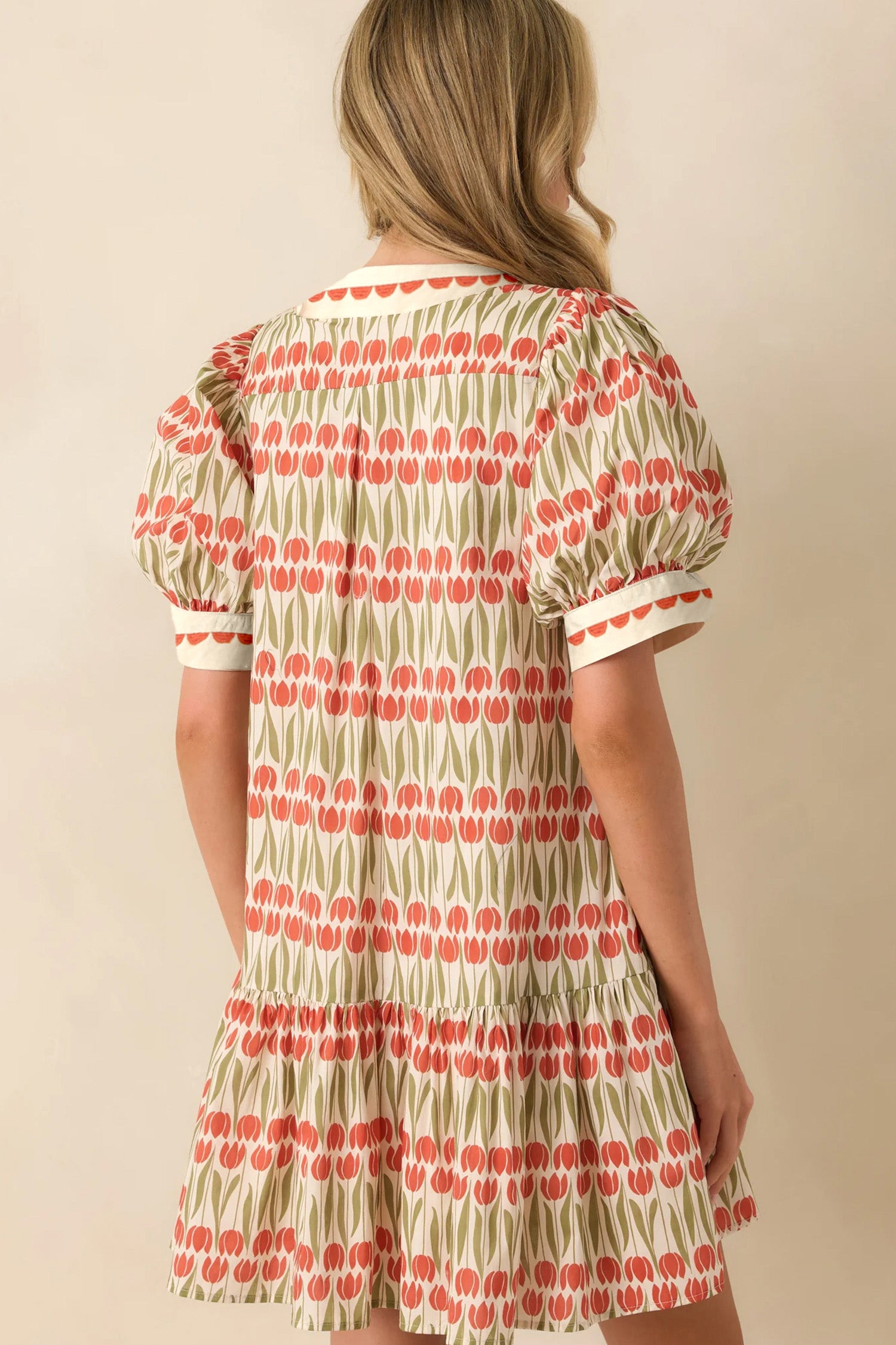 White Tulip Floral Mini Dress