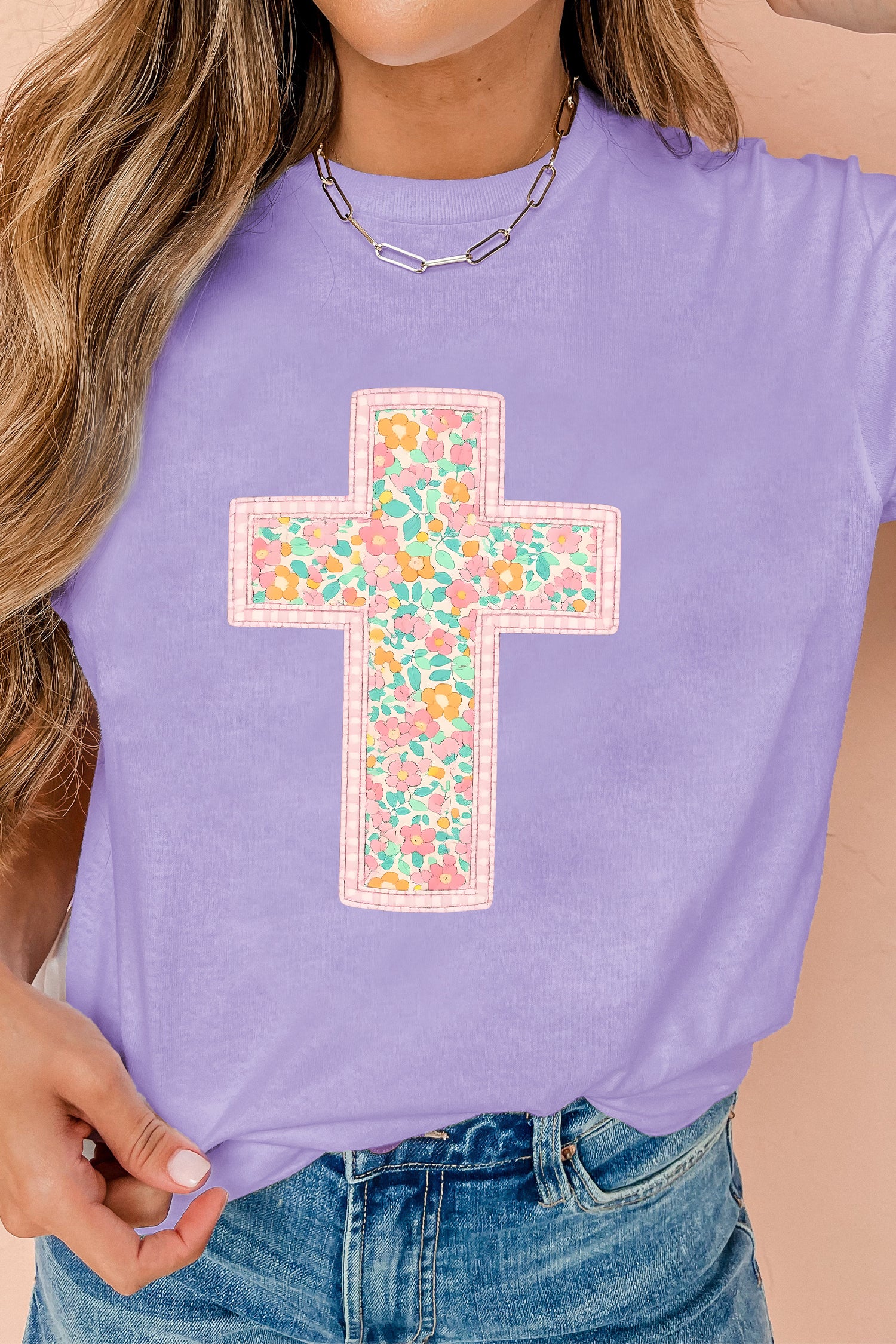 Floral Cross Faith Tee