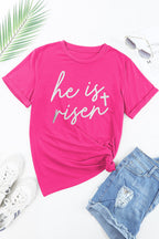 He Is Risen Glitter Cross Crewneck Tee