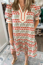 White Tulip Floral Mini Dress