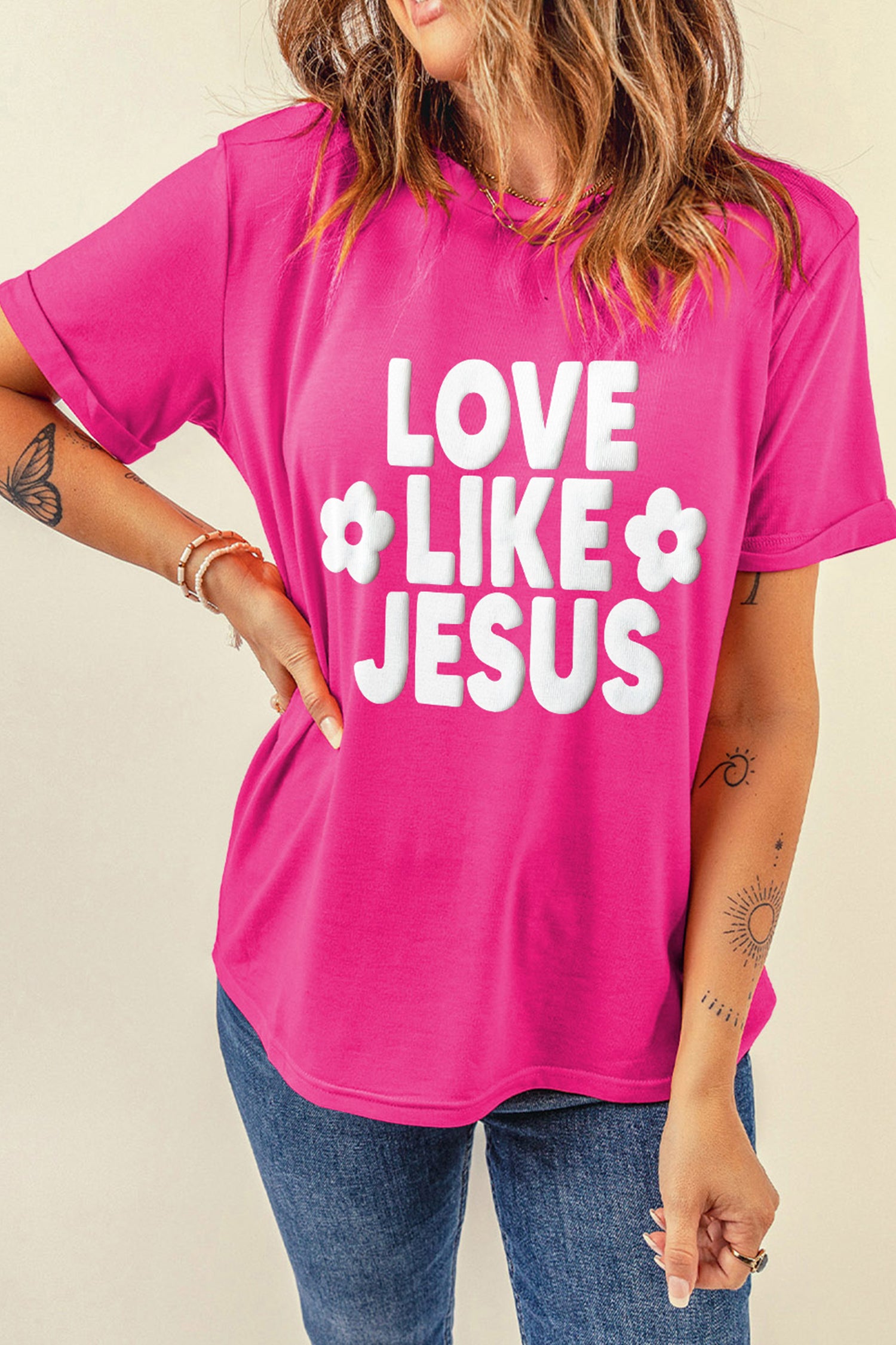Love Like Jesus Flower Graphic Tee