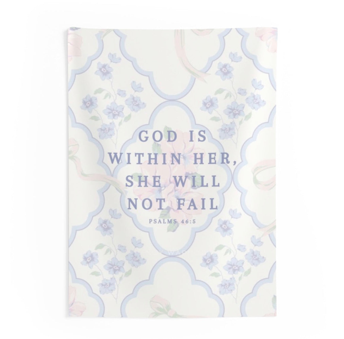 She Will Not Fail Floral Trellis Tapestry
